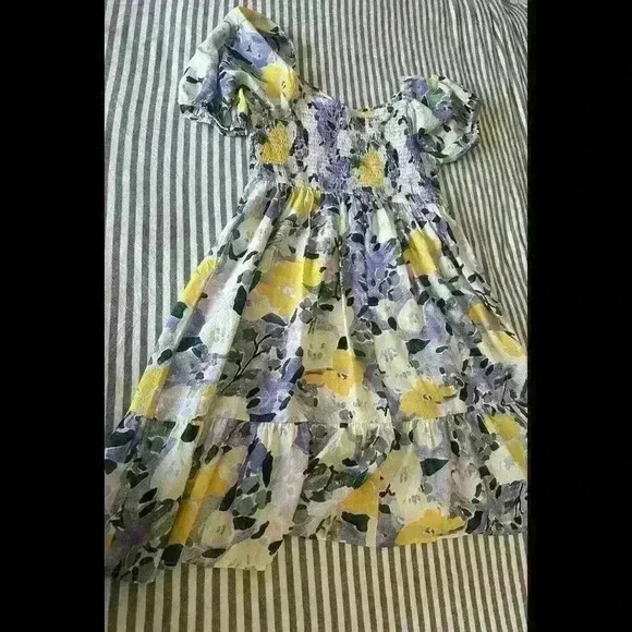 Oddi  Floral Maxi Dress 1xl  Boho Beach Romantic Dolman Sleeves Elastic waist - Picture 4 of 4